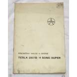 Radio Tesla 2827B 4 Song Super - návod k údržbě