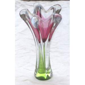 Skleněná váza hutní sklo