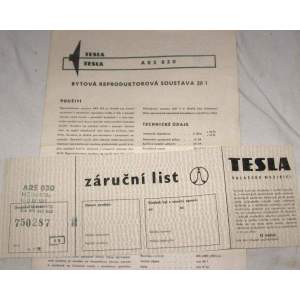 Reproduktorová soustava Tesla ARS 830 - typový list