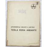 Gramoradio Tesla 1026A Andante - návod k údržbě