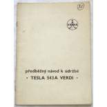 Radio Tesla 543A Verdi - návod k údržbě